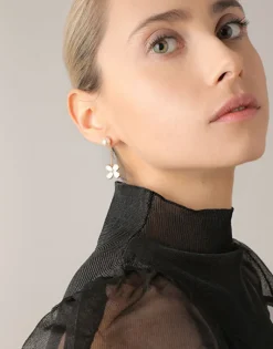 Majorica Pendientes Largos Ayanti 2 En 1 Con Perla Redonda Blanca| Pendientes De Perlas Largos