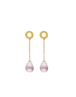 Majorica Pendientes Largos Luar Con Perlas Barrocas Bicolor Rubi| Pendientes De Perlas Largos