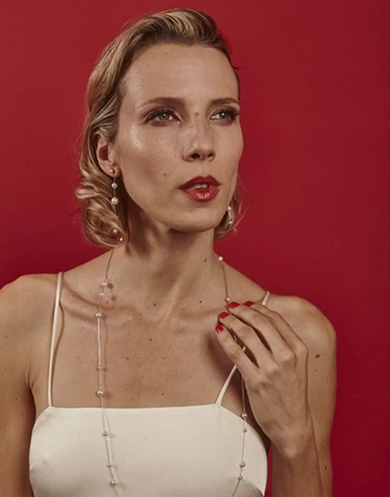 Majorica Pendientes Largos Plata Dangle Con Perlas Redondas| Pendientes De Perlas Largos