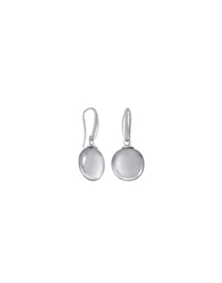 Majorica Pendientes Lyra Plata Con Perla Oval Gris 12Mm| Pendientes De Perlas Largos