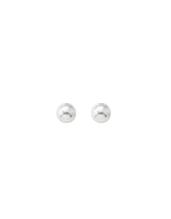 Majorica Pendientes Lyra Plata Con Perla Blanca 9Mm| Pendientes De Botón
