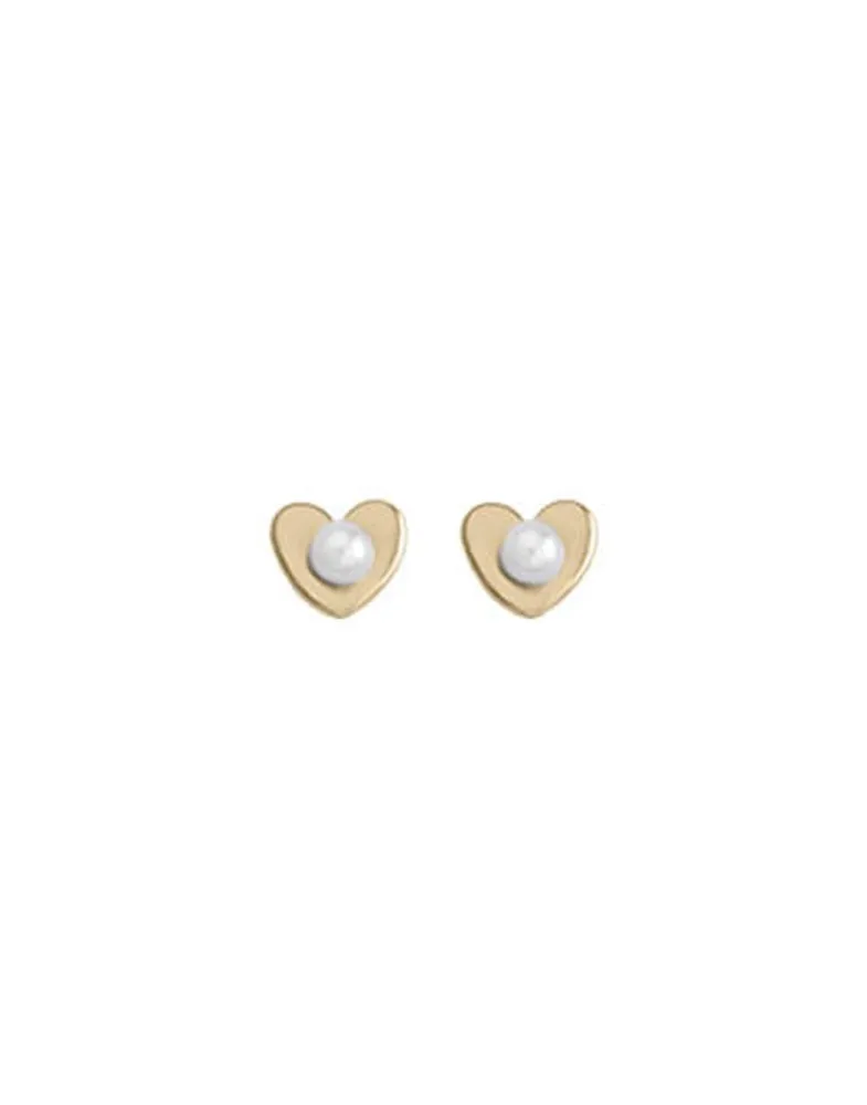 Majorica Pendientes Nina Pure Love Dorados| Pendientes Cortos