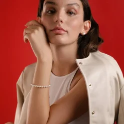 Majorica Pendientes Nuada Plata Perla Blanca 10Mm Redonda Aplastada| Pendientes Cortos