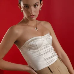 Majorica Pendientes Petra En Acero Dorado| Pendientes Cortos