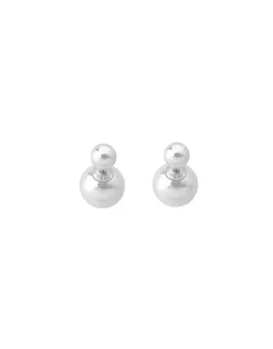 Majorica Pendientes Polar Plata Con Perlas Blancas 8 Y 16Mm| Pendientes Cortos
