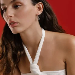 Majorica Pendientes Tender Plata Perla Barroca Gris 8Mm| Pendientes De Perlas Largos