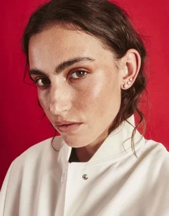 Majorica Piercing Oreja Dorado Con Perla Blanca 5Mm Coleccion Cos| Piercings