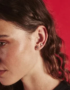 Majorica Piercing Oreja Sol Coleccion Cos Con Perla Blanca De 4Mm| Piercings