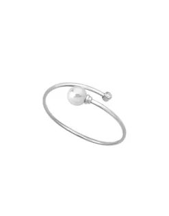 Majorica Pulsera Alina Perla Blanca| Brazaletes Rígidos