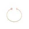 Majorica Pulsera Aura Dorada Grande Con Perla Rosa| Brazaletes Rígidos
