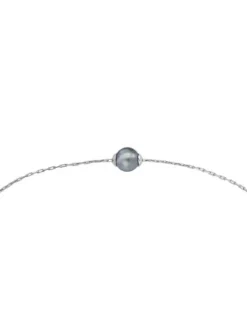 Majorica Pulsera Cies En Plata Con Perla Gris| Pulseras Encadenadas