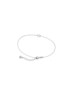 Majorica Pulsera Cies En Plata Con Perla Blanca| Pulseras Encadenadas