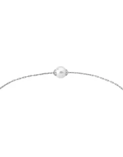 Majorica Pulsera Cies En Plata Con Perla Blanca| Pulseras Encadenadas