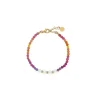 Majorica Pulsera Color Pop Sunset Piedras Degrade Y Perlas Blancas| Pulseras Doradas
