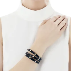 Majorica Pulsera Duato Negra| Pulseras Doradas