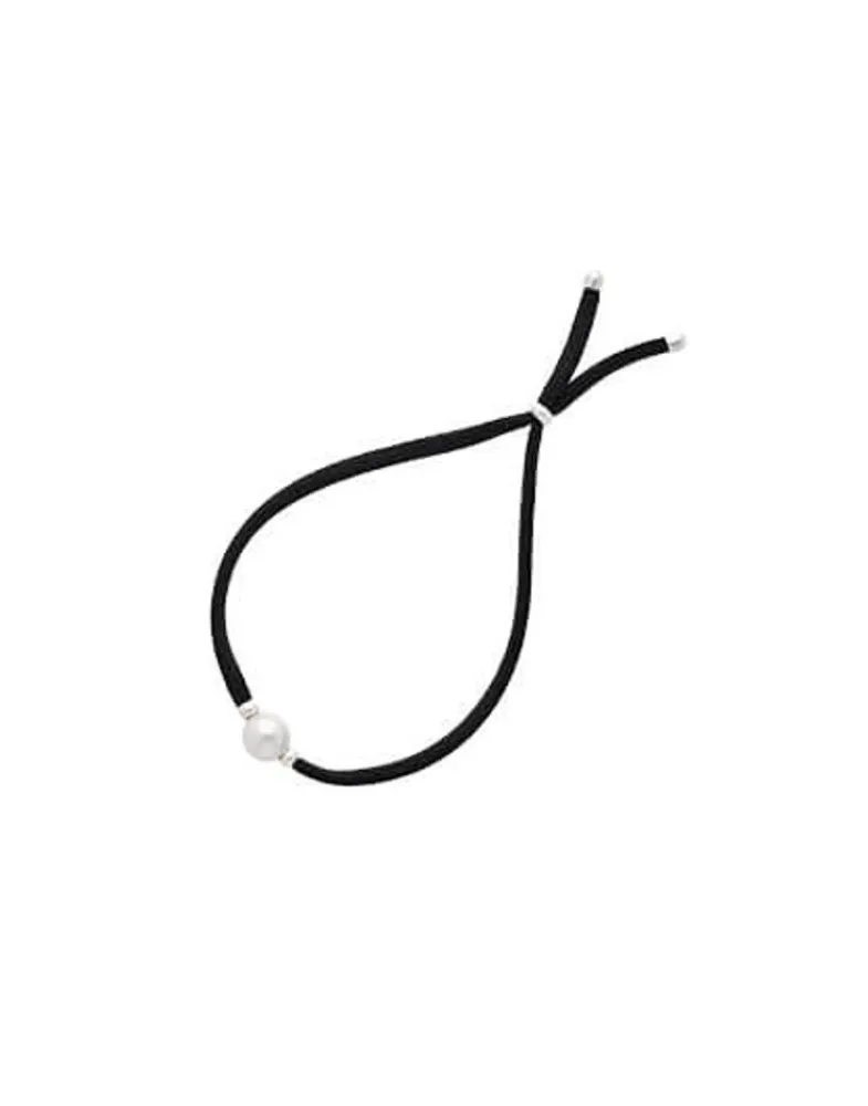 Majorica Pulsera Elastica Ajustable Sifnos Negra Con Perla| Pulseras Elásticas