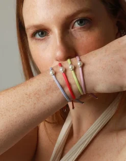 Majorica Pulsera Elastica Sifnos Azul Bebé Con Perla| Pulseras Elásticas