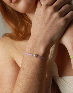 Majorica Pulsera Elastica Sifnos Lila Con Perla| Pulseras Elásticas