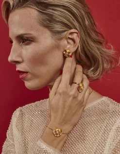 Majorica Pulsera Encadenada Clavelina Ajustable Con Perla Blanca| Pulseras Encadenadas