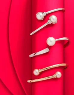 Majorica Pulsera Galatea Acero Rosado| Brazaletes Rígidos