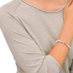 Majorica Pulsera Lyra 8Mm Plata Cierre Mosqueton| Pulseras Plata