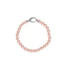 Majorica Pulsera Lyra Plata Con Perlas Rosas 6Mm| Pulseras Plata