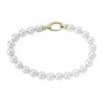 Majorica Pulsera Lyra Plata Dorada Perlas Blancas 6Mm| Pulseras Doradas