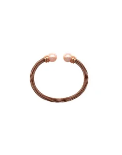 Majorica Pulsera Tender Bano Rosado Perla Salmon| Brazaletes Rígidos