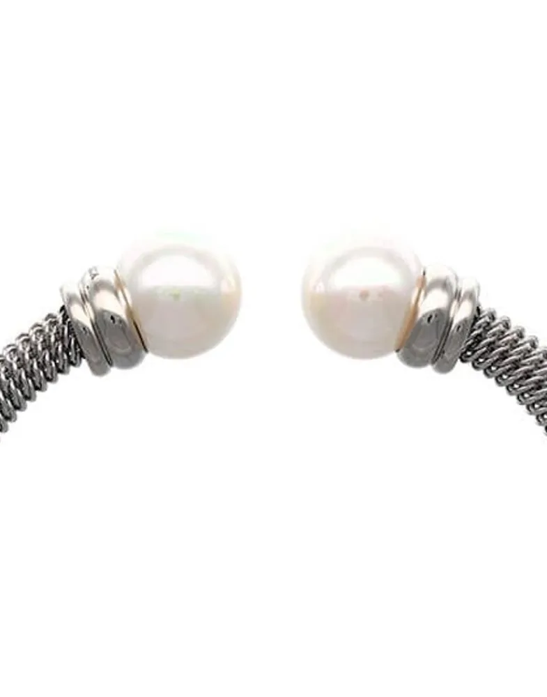 Majorica Pulsera Tender Perla Blanca| Brazaletes Rígidos