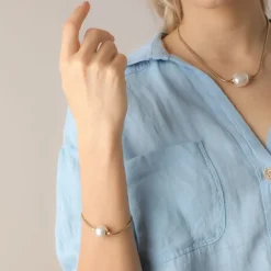 Majorica Pulsera Zindis Dorada 17,5Cm| Pulseras Encadenadas