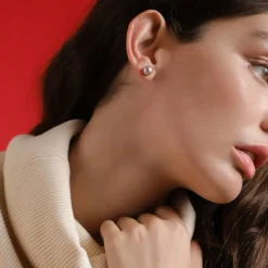 Majorica Set De Pendientes De Perlas Lyra 8 Mm Blanco, Gris, Nuage| Pendientes De Botón